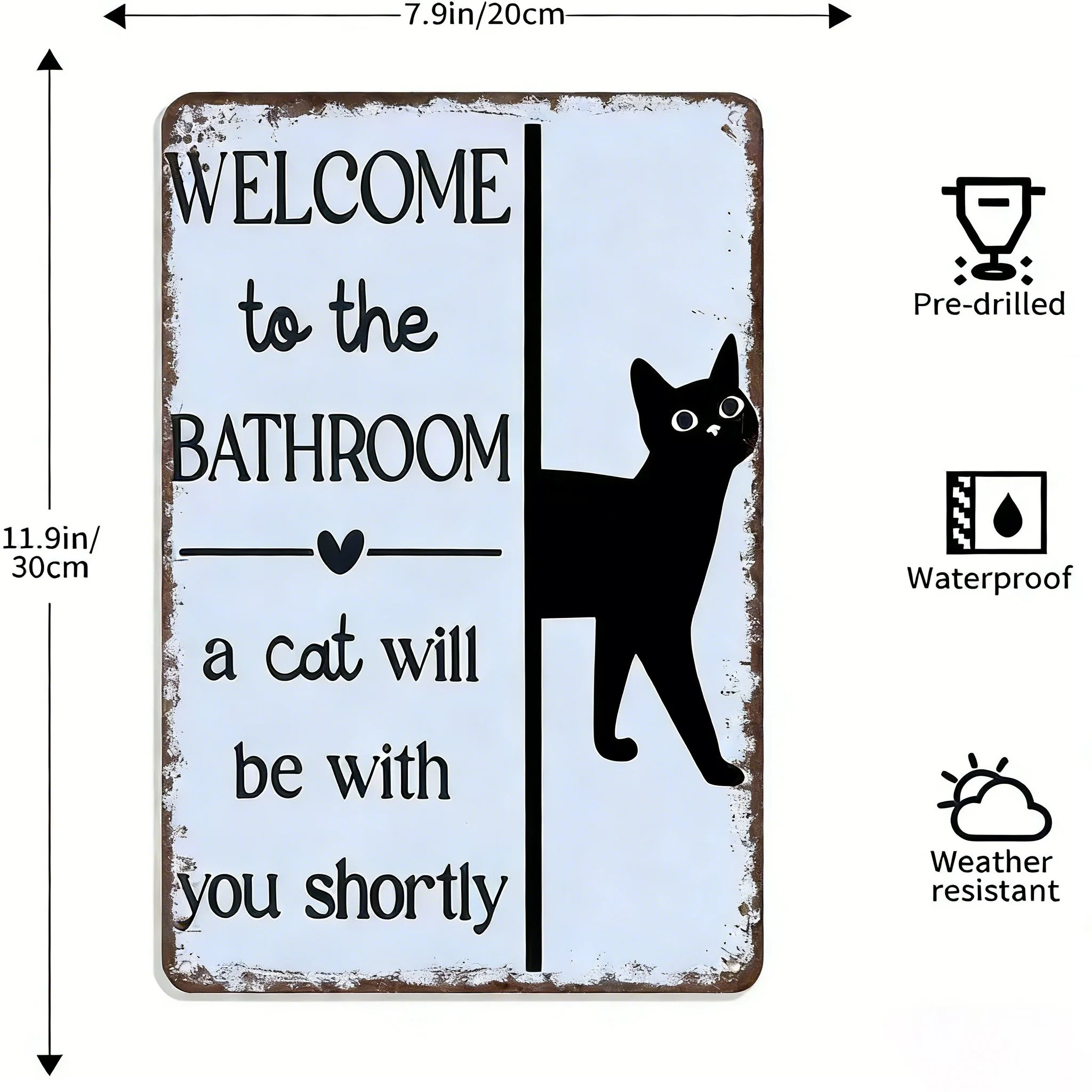 Vintage Black & White Cat Wall Art - Image 13