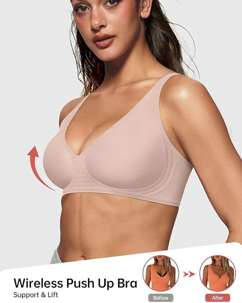 💕 Nahtloser, kabelloser Push-up-BH für Damen – Tiefes V - Image 18