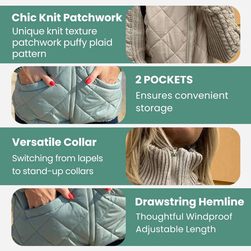💥Last Day Sale 70% OFF🥰2025 New Women's Knit Patchwork Puffy Jacket - Image 5