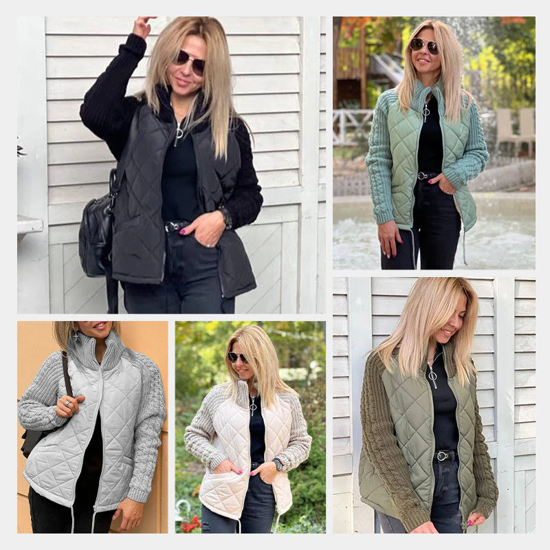 💥Last Day Sale 70% OFF🥰2025 New Women's Knit Patchwork Puffy Jacket - Image 8