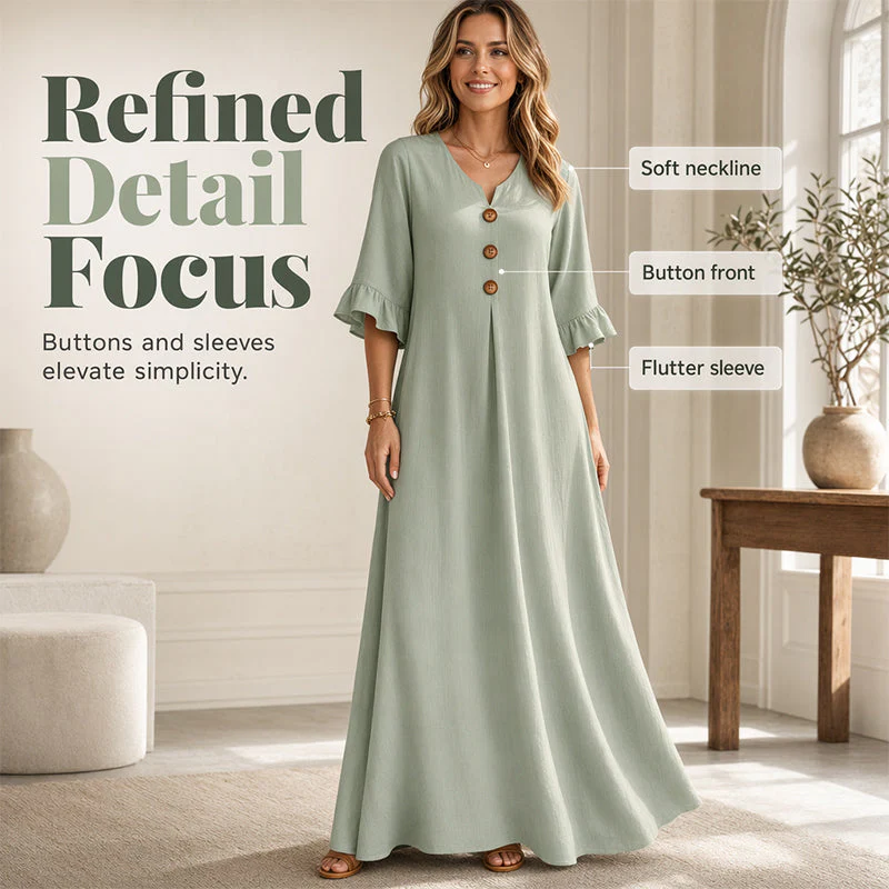 👗 LIMITED-TIME 50% OFF! ✨ Women's V-Neck Loose Maxi Dress – Flowing Silhouette, Soft Drape, Day to Dinner 🌙 - Image 6