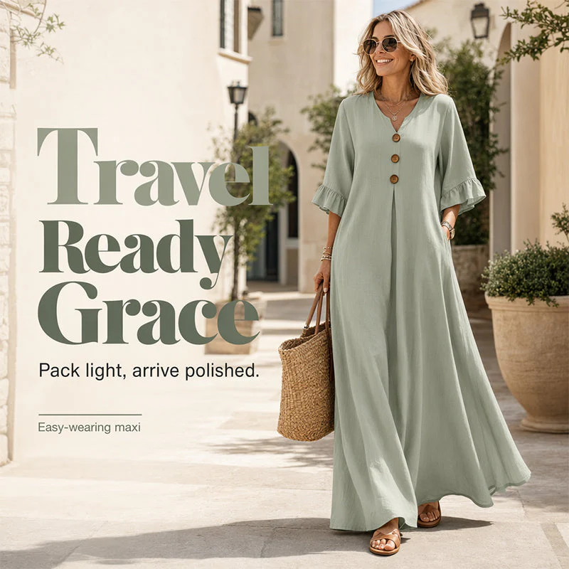👗 LIMITED-TIME 50% OFF! ✨ Women's V-Neck Loose Maxi Dress – Flowing Silhouette, Soft Drape, Day to Dinner 🌙 - Image 7