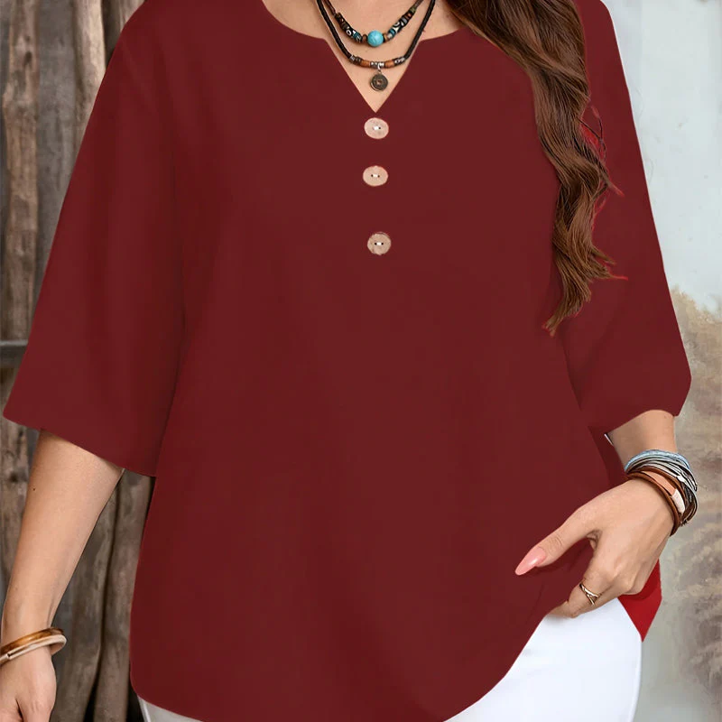 🌸Spring Sale 60% OFF👕Women's Casual Button-Front V-Neck Top - Image 11