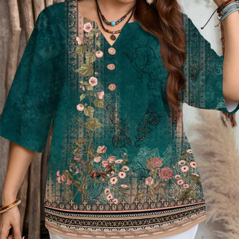 🌸Spring Sale 60% OFF👕Women's Casual Button-Front V-Neck Top - Image 3