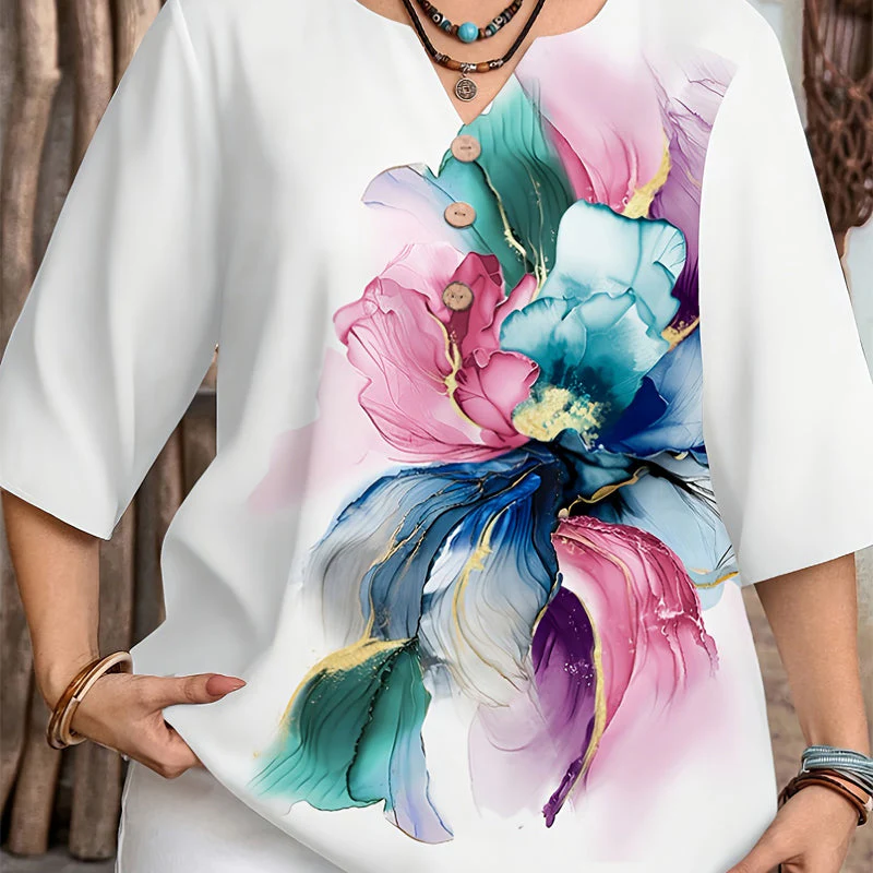 🌸Spring Sale 60% OFF👕Women's Casual Button-Front V-Neck Top - Image 7