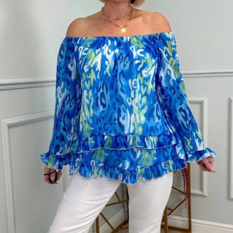 ✨2026 Fashion New 50% OFF💝Printed One-Shoulder Long Sleeve Women's Chiffon Shirt - Image 6