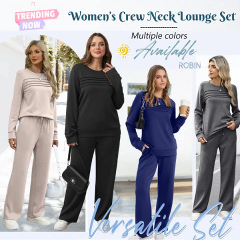 đĽLAST DAY 60% OFFâ¨Women's Crew Neck Top & Drawstring Pants Set