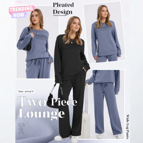 đĽLAST DAY 60% OFFâ¨Women's Crew Neck Top & Drawstring Pants Set - Image 13