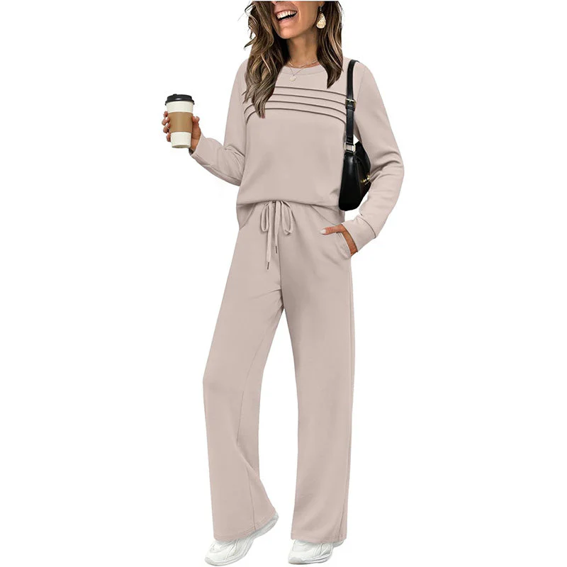 đĽLAST DAY 60% OFFâ¨Women's Crew Neck Top & Drawstring Pants Set - Image 6