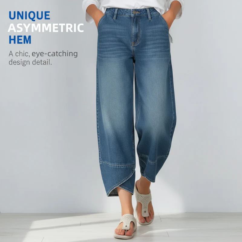 🔥Limited-time offer 50% off🎁Women's Casual Wide-Leg Cropped Jeans - Image 2