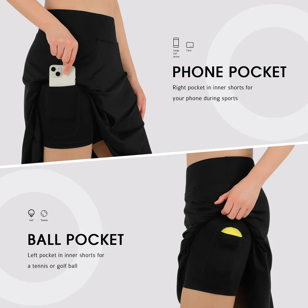 Women's 20" Knee Length Skorts Golf Tennis Skirt - Image 14