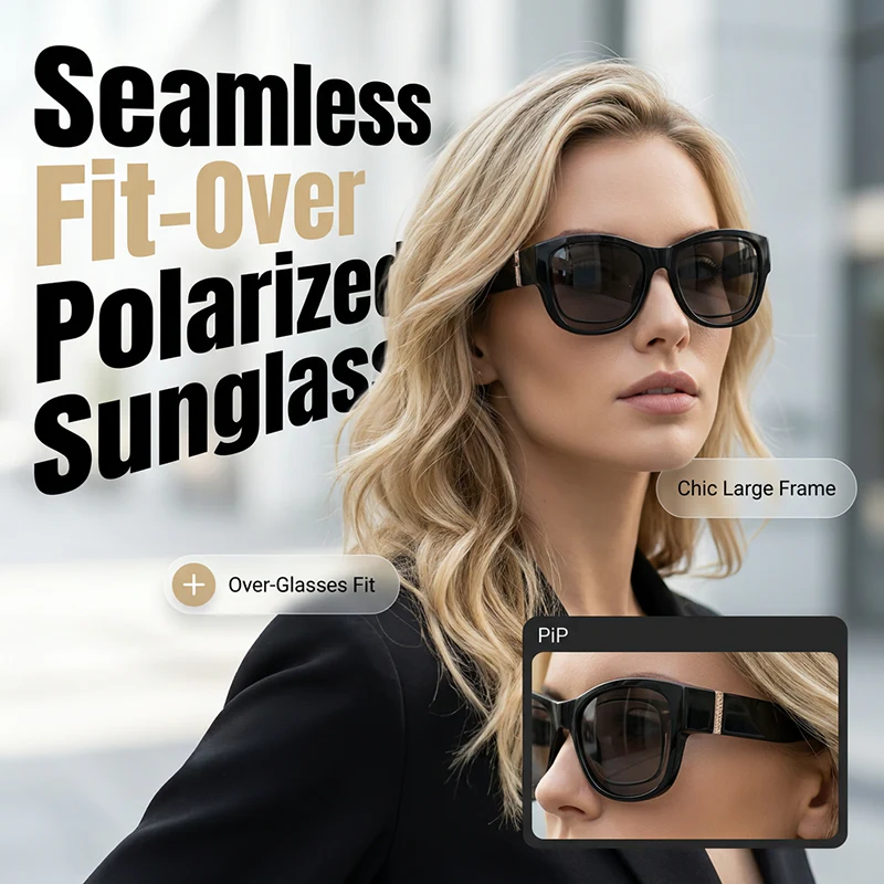📢📢50% OFF !! ⏰Women's Large Frame Fit-Over Sunglasses