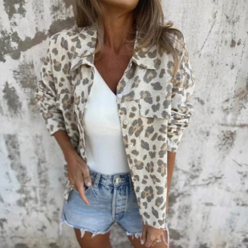 Women's Soft Casual Leopard Print Shirt - Image 2