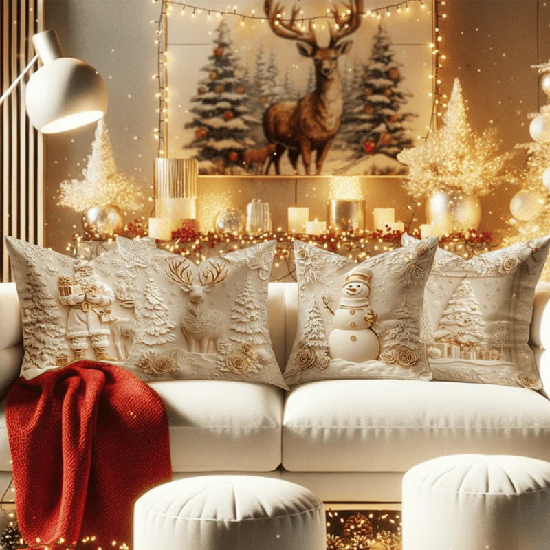 ⏰LAST DAY: £9.99 for 4PCS!!⚡50K+ SOLD!💕Christmas Themed Cushion Cover🎁 - Image 8