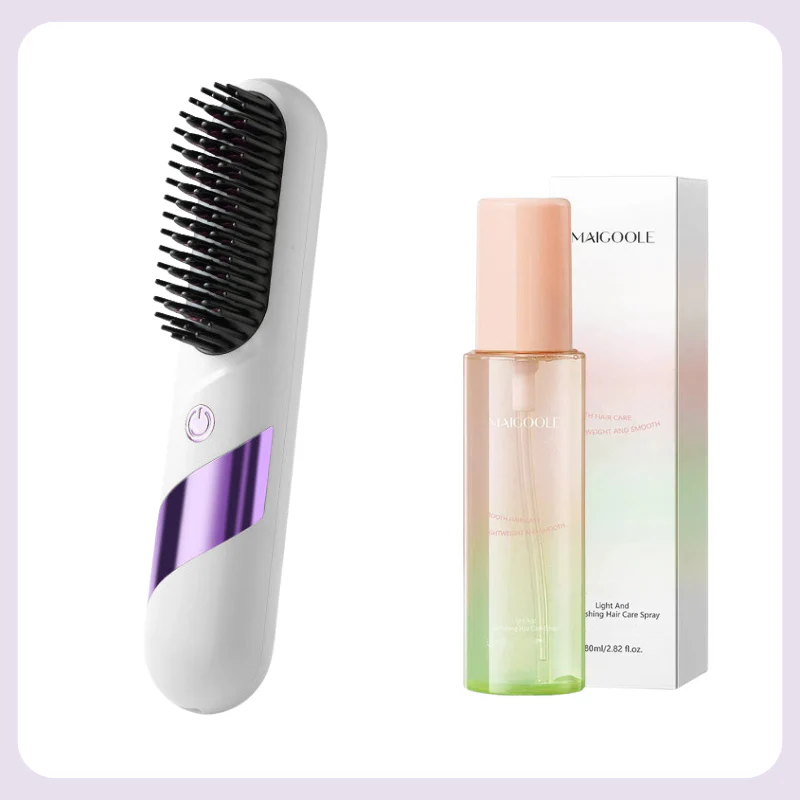 Multi-Function Cordless Ceramic Hair Straightener Brush - Image 12